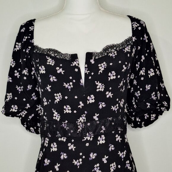 Forever 21 Plus Black Floral Lace Maxi Dress Size 0X - Picture 6 of 15